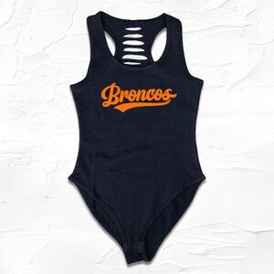 Womens Orange Black Bronco gameday bodysuit, Denver Gift ideas, Football Shirts